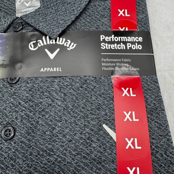 Callaway Moisture Wicking Performance Golf Polo Shirt Mens XL Gray Preppy Active - Picture 3 of 9